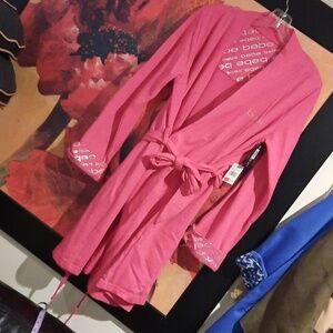 NWT GENUINE BEBE BLINGED OUT PINK🌙 ROBE SIZE MEDIUM